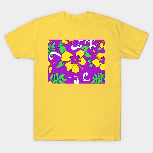 Canary Yello Hibiscus T-Shirt by VazMas Design